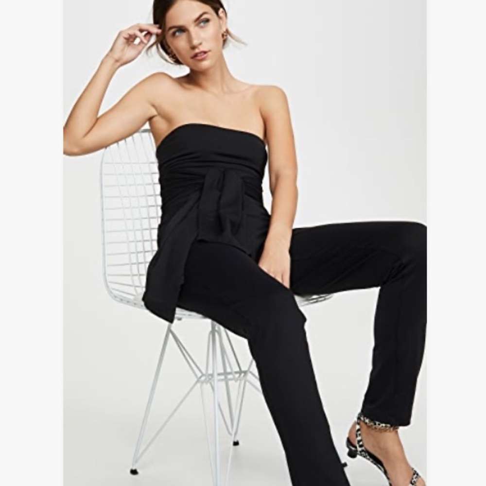 Susana Monaco Strapless Tie Waist Jumpsuit
